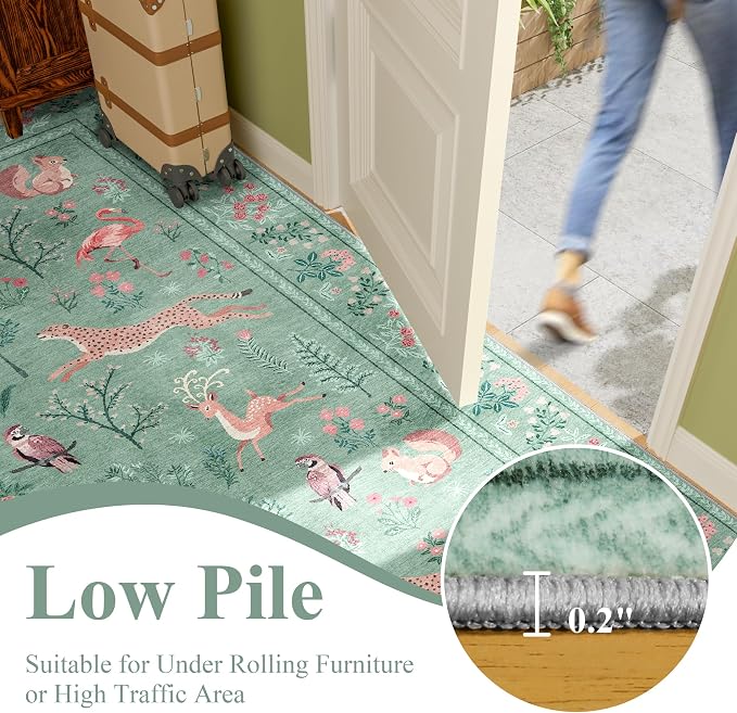 DUKINO 2x3 Entryway Rug, Washable Door Mat Animal Rug - Image 8