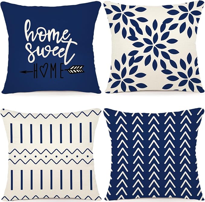 YCOLL Pillow Covers 18x18 Set of 4, Modern Sofa Throw Pillow Cover, Decorative by PillowCoversExpert