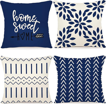 YCOLL Pillow Covers 22x22 Set of 4, Modern Sofa Throw Pillow Cover, Decorative by PillowCoversExpert