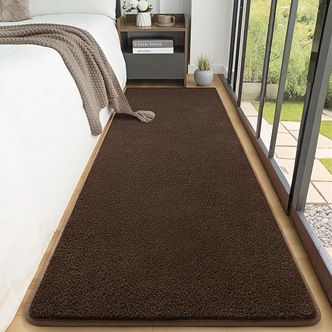 3x8 Runner Rug for Hallway, Long Runner Rugs Non Slip, Coffee | Soft Washable - Image 3
