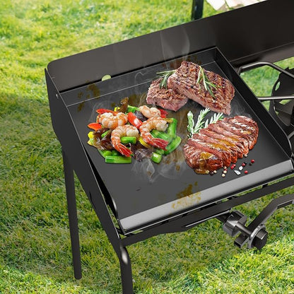 "14"" x 16"" Universal Flat Top Griddle for Camp Chef EX280LW YK60LW EX90LW EX60LW SB30D EX60FP DB60D EX60P EX60B, Fry Griddle Pan for Most Double Burner Stove/14"" Cook System Single & Gas Grill"