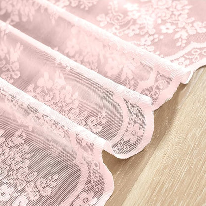 YJ YANJUN Vintage Lace Curtains 30 inch Length 2 Panels - Image 5
