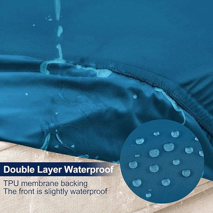 Smiry Waterproof Patio Cushion Covers, Stretch Outdoor Furniture Covers | Couch - Image 2