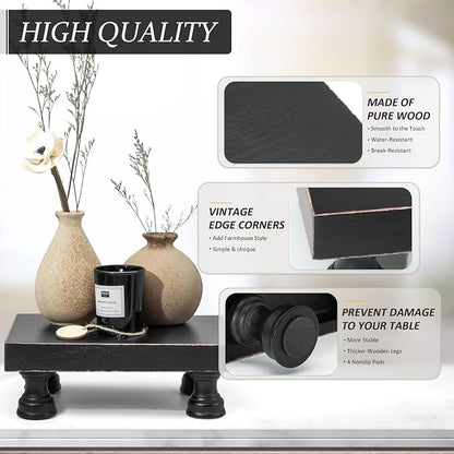 EOSAHR Modern Pedestal Stand for Kitchen Decor : Decorative Wood Riser for - Image 5