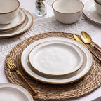 AmorArc Ceramic Dinnerware Sets,Stoneware Handmade Reactive Glaze Plates and Bowls Sets,Chip and Crack Resistant | Dishwasher & Microwave Safe,Dishes Set Service for 6 (18pc)