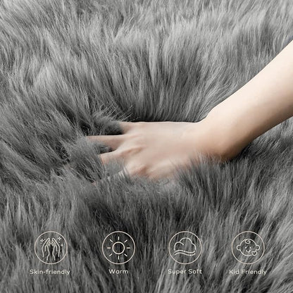 Ashler Faux Fur Rug, Fluffy Shaggy Area Rug Ultra Soft 2 x 3 Feet Sheepskin Fur - Image 7