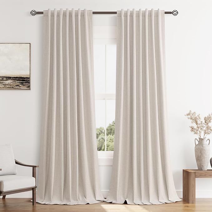 100% Blackout Curtains 90 Inch Length 2 Panels Set by Guken