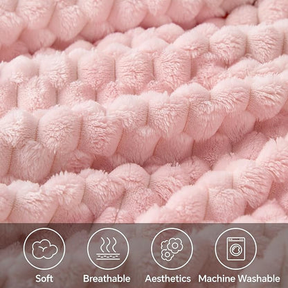 BEDELITE Pink Throw Blanket for Couch, Soft Cozy Gifts for Women, 50 * 60 | 3D - Image 3