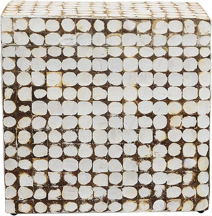 East at Main Rectangle Storage Side Table – Coconut Shell Mosaic Inlay - Image 10