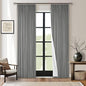 Grey Pinch Pleated 100% Blackout Linen Curtains by Twodrapes