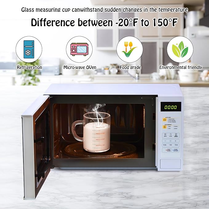 8oz Borosilicate Glass Measuring Cup with Spout Heat&Cold Resistant, Precise oz/ml Measurements, Drip Free Pouring for Kitchen, Baking, Coffee & Lab Easy to Clean Durable & Non-Toxic (Colourful-A)