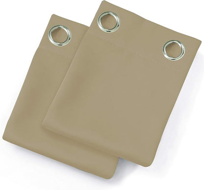 Beige Thermal Blackout Curtains/42 x 63 Inch/Set of 2 Panels Room Darkening - Image 9