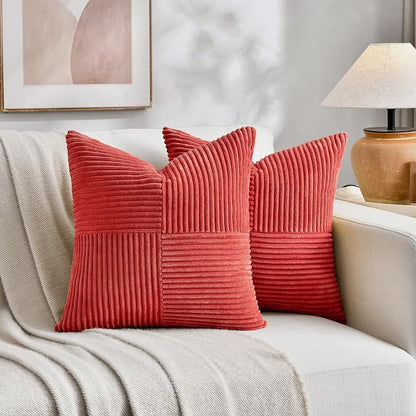 Fancy Homi 2 Packs Red Decorative Throw Pillow Covers 20x20 Inch - Image 7