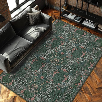 4x6 Area Rug for Bedroom Beside Rug, Laundry Room, Washable Non-Slip Low Pile - Image 2