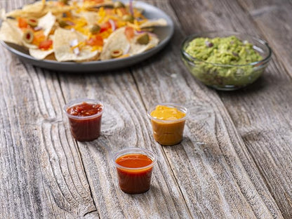 {1 oz,200 Cups} Clear Diposable Plastic Portion Cups No Lids, Small Mini Containers For Portion Controll, Jello Shots, Meal Prep, Sauce Cups, Slime, Crafts, Disposable Souffle Cups & Much more