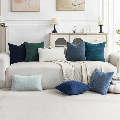 Set of 4 Soft Textured Decorative Throw Pillow Covers 18x18 Inch Cozy Farmhouse - Image 2