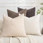 Set of 4 Soft Textured Throw Pillow Covers 18x18 Inch Cozy Decorative Farmhouse by Cozoomy