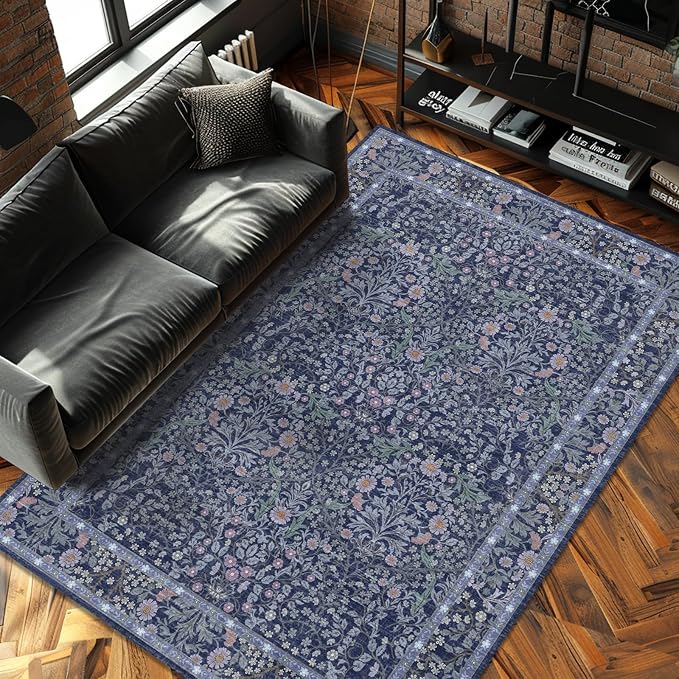 6x9 Washable Area Rugs for Living Room, Stain Resistant Vintage Rugs for Dining - Image 4
