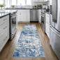 2.6x10 Washable Runner Rug:Modern Abstract Indoor Soft Carpet Blue | by FXRHLP