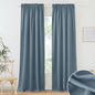 RYB HOME Stone Blue Sheer Curtains 84 inch Length Soft Linen Texture Curtains by RYBHOME
