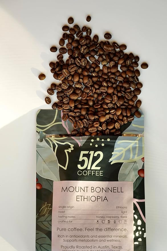 512 Coffee – Specialty Ethiopian Whole Bean Coffee, Light Roast – Mount Bonnell Ethiopia – Freshly Hand-Roasted Arabica, Premium Small Batch, Single Origin