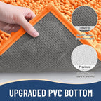 Arotive Luxury Chenille Bathroom Rug Mat, Extra Soft Thick Absorbent Shaggy Bath Rugs, Non-Slip Machine Wash Dry, Plush Bath Mats for Bathroom, Shower and Tub, 30x20, Orange