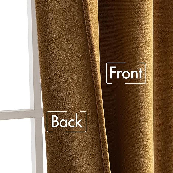 MIULEE Velvet Curtains Extra Wide 66x96 inches Gold Curtains | Luxury, Room - Image 6