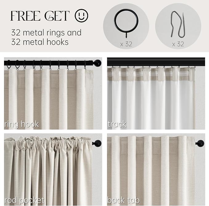 Extra Wide 100 Inch Length Blackout Curtains & Drapes 90 Inches Long 2 Panels - Image 4