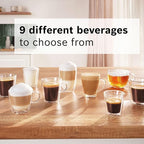 Bosch 500 Series Fully Automatic Espresso and Coffee Machine – Touch Control Panel, Milk Hose, Ceramic Grinder, Uses Beans & Ground Coffee, 9 One-Touch Drinks, in Black TPU40109