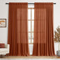Extra Wide Linen Curtains for Living Room 90 Inches Long Terracotta Light by Nanspring