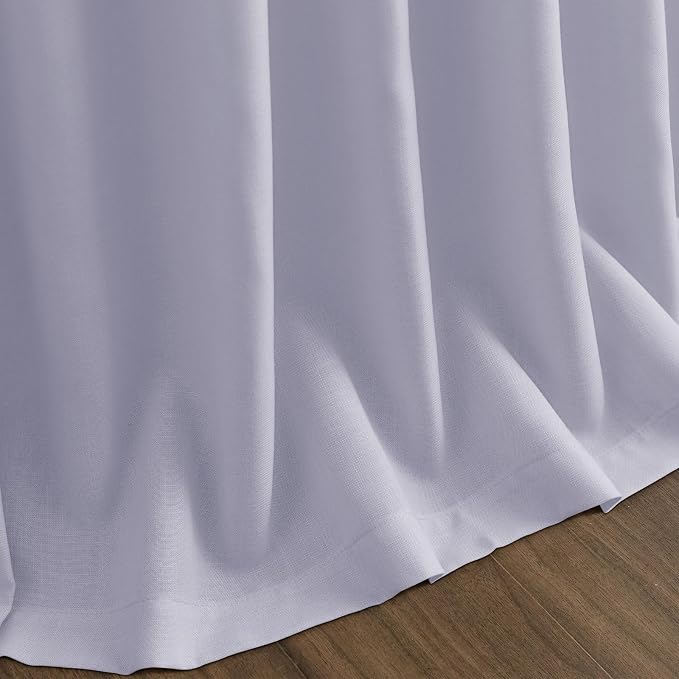 Lavender Purple Linen Curtains 84 Inch Length 2 Panels Set - Image 9