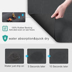 Coffee Maker Mat for Countertops, Coffee Bar Accessories Fit Under Coffee Machine Mat 19"x12"Rubber Backed Coffee Pots - Table Mat under Appliance, Kitchen Counter Coffee Dish Drying Mat, Dark Gray