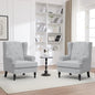 Accent Chair Set of 2, Mid Century Modern Fabric Wingback Chair, Upholstered by choairy