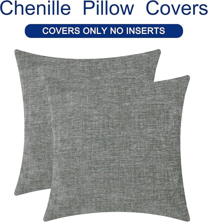 CaliTime Decorative Couch Throw Pillow Covers 26 X 26 Inches Medium Grey | Pack - Image 6