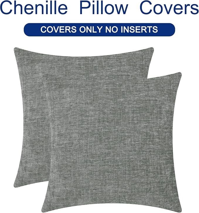 CaliTime Decorative Couch Throw Pillow Covers 18 X 18 Inches Medium Grey | Pack - Image 6