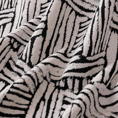 VClife Boho Couch Cover, Abstract White and Black Line Geometric Jacquard Couch - Image 7