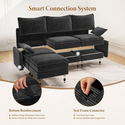 Vesgantti 142" Cloud Couch Sectional Modular Sofa, Comfy Sectional Couch - Image 5