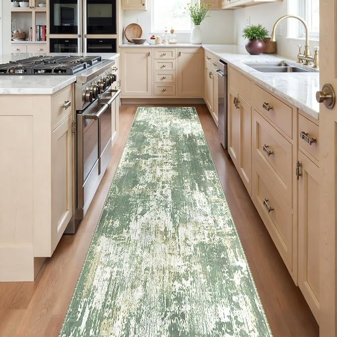 RELEANY Washable Runner 2'x8' Abstract Area Rug by RELEANY