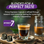 Prince Caffe Espresso Pods – Intensity 7, Medium-Dark Roast, The Espresso Coffee Pods Are Compatible with Nespresso Original Line Machines, 30 Count (3 x 10 Capsules) Premium Quality Coffee Capsules.