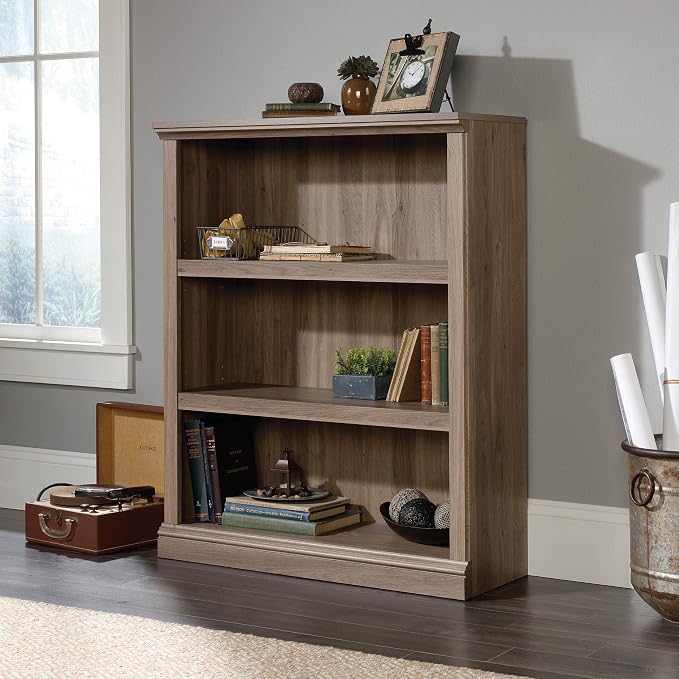 Sauder Miscellaneous Storage 3-Shelf Bookcase/ Book shelf, Salt Oak finish - Image 2