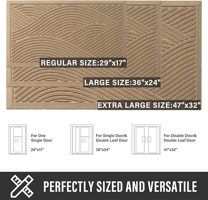Sturdy Front Door Mat, Absorbent Muddy Dirt Resist Welcome Door Mats Outdoor - Image 4
