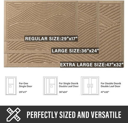Sturdy Front Door Mat, Absorbent Muddy Dirt Resist Welcome Door Mats Outdoor - Image 4