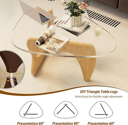 Glass Coffee Table, 35.8" Modern Center Table - Image 3