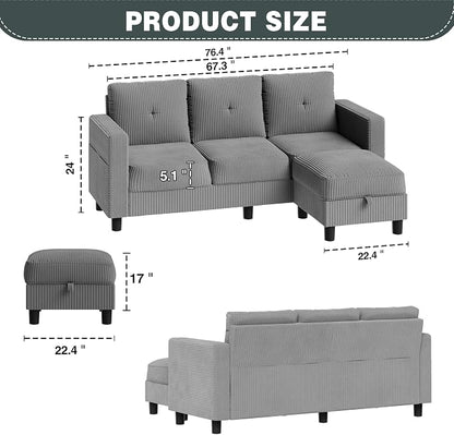 SUNLEI Convertible Sectional Sofa - Image 2