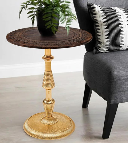 Side Tables-Hand Carved Vintage Boho Folding End Tables - Image 6