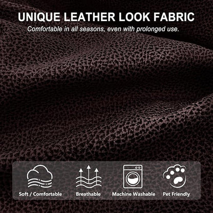 ANARACHON Leather Look Recliner Couch Cover, 8-Pieces Stretch Recliner Sofa - Image 5