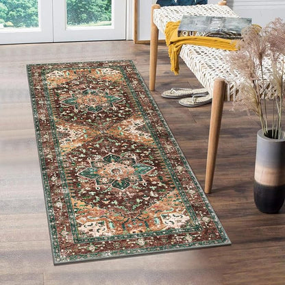 Yamaziot Washable Runner Rug, 2x5 Non-Slip Boho Vintage Hallway Kitchen Rug | by Yamaziot