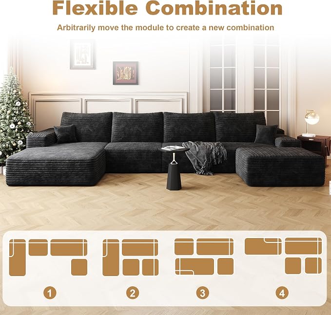 136" Sectional Couches for Living Room Cloud Couch Sofa - Image 6