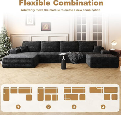 136" Sectional Couches for Living Room Cloud Couch Sofa - Image 6
