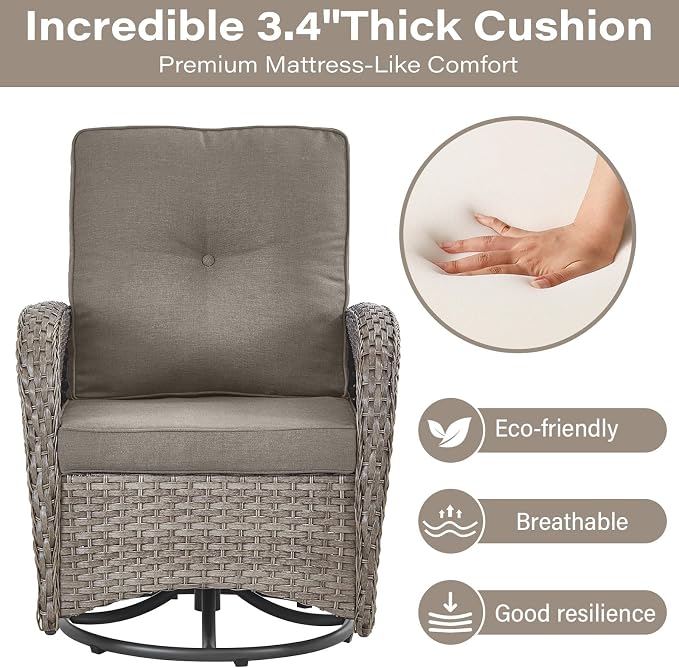 Belord 5 Piece Swivel Rocker Glider Outdoor Chairs Set of 2 - Image 4